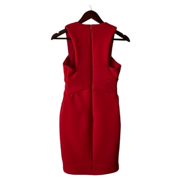 Bec & Bridge NWT Women'4 Red Sleeveless Mini Bodycon V Neck Classic Fitted Dress - Picture 6 of 15